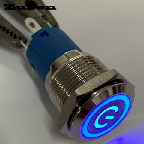 Switch Push Button 16mm, DC12V-24V, Blue
