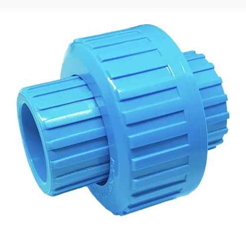 PVC Fitting - Short Union, Socket Type, TF, Blue 3/4"