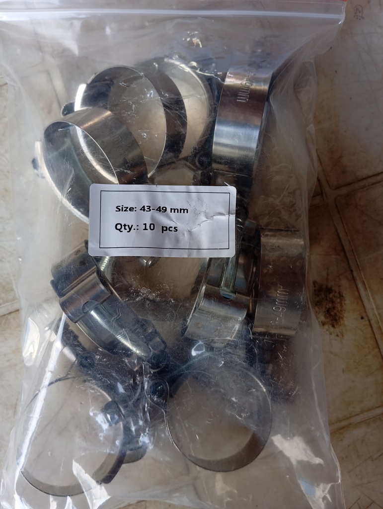 Hose Clamp - T Bolt, SS304, 43-49MM