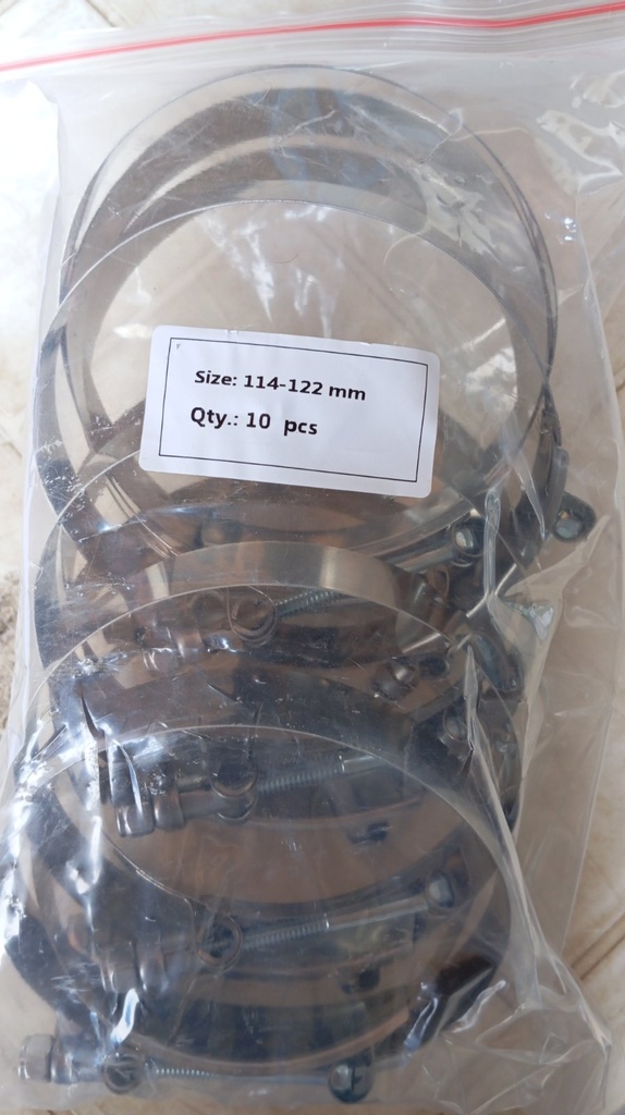 Hose Clamp - T Bolt, SS304, 114-122MM