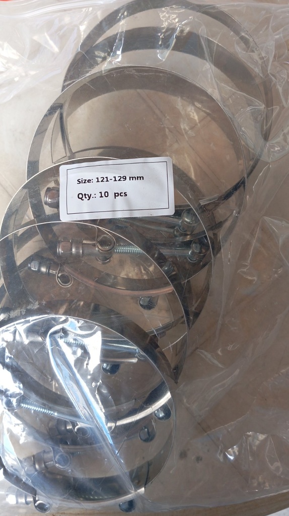 Hose Clamp - T Bolt, SS304, 121-129MM