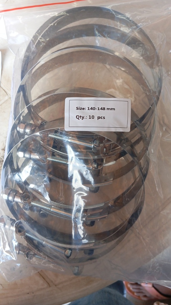 Hose Clamp - T Bolt, SS304, 140-148MM