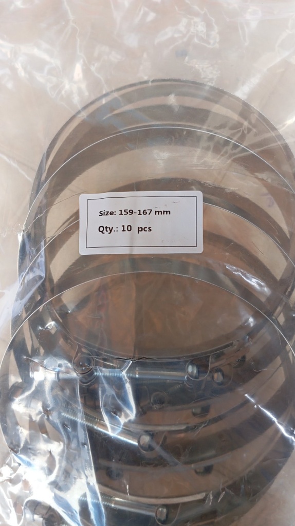 Hose Clamp - T Bolt, SS304, 159-167MM