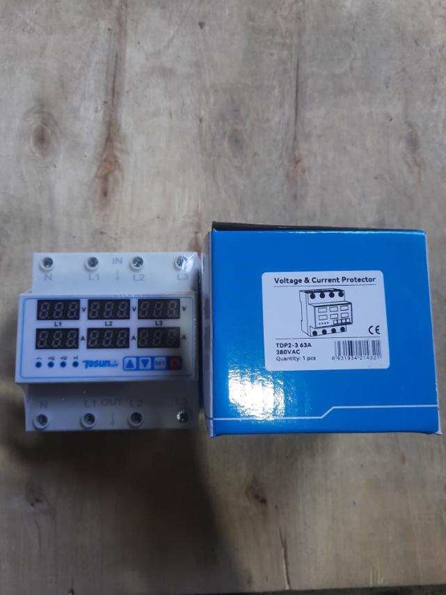 Modular Digital Over & Under Voltage Protector 50Hz TDP2-3 63A 380V (3Phase 4 Wires) - Brand : Tosun