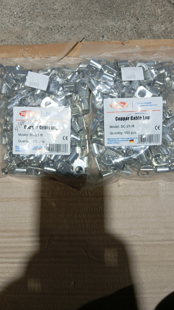 Cable Lug, Copper, SC-25 F8