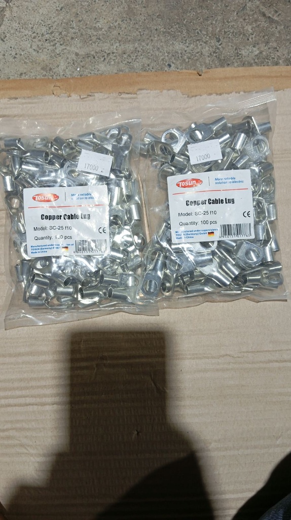 Cable Lug, Copper, SC-25 F10