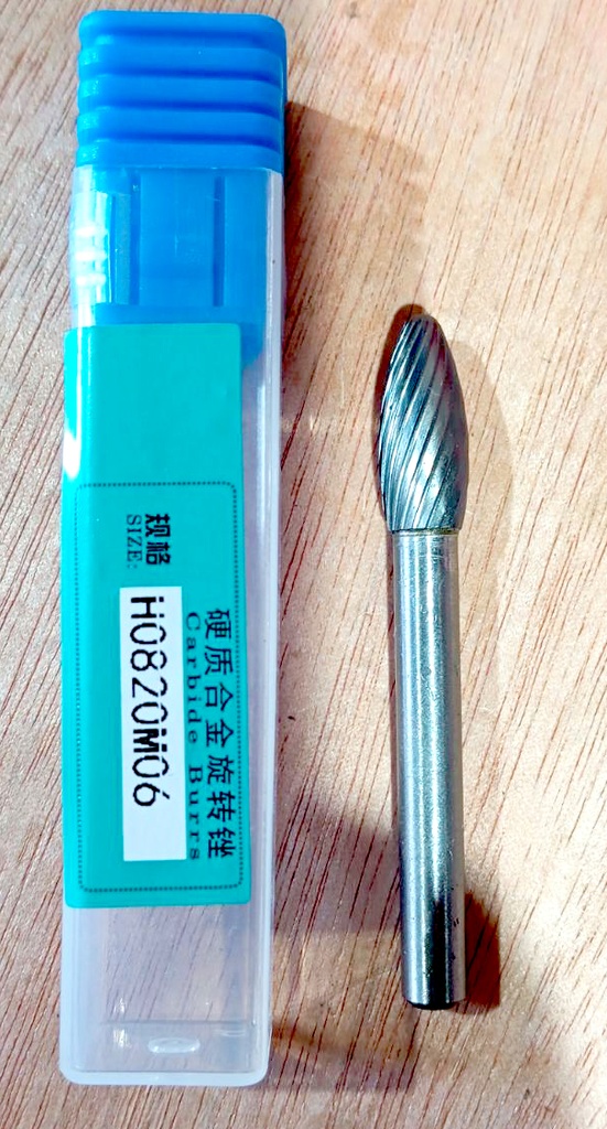 Carbide Rotary Tool - Flame Shape (H Type) PTA-C16-000008 (H0820M06)