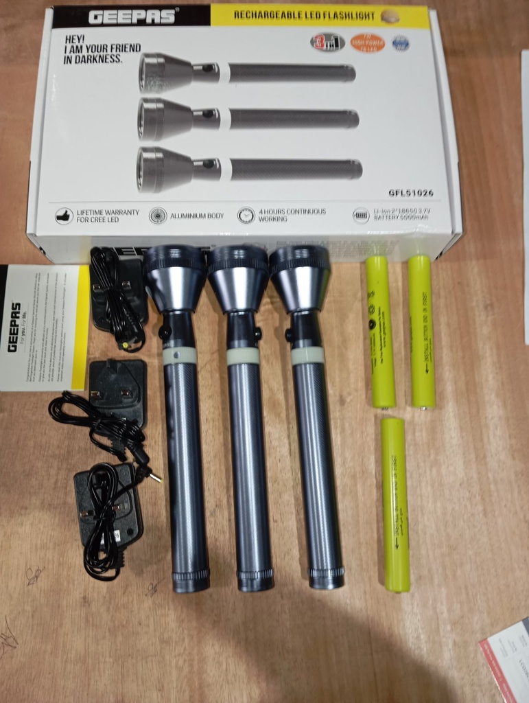 Led Flashlight, Rechargable, 3in1, T6LED, 500MA, GFL51026