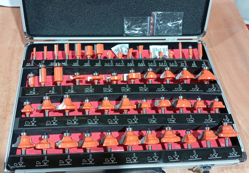 Router Bit Set (A) PTA-D15-000050, 1/4" Shank (50Pcs/Set)