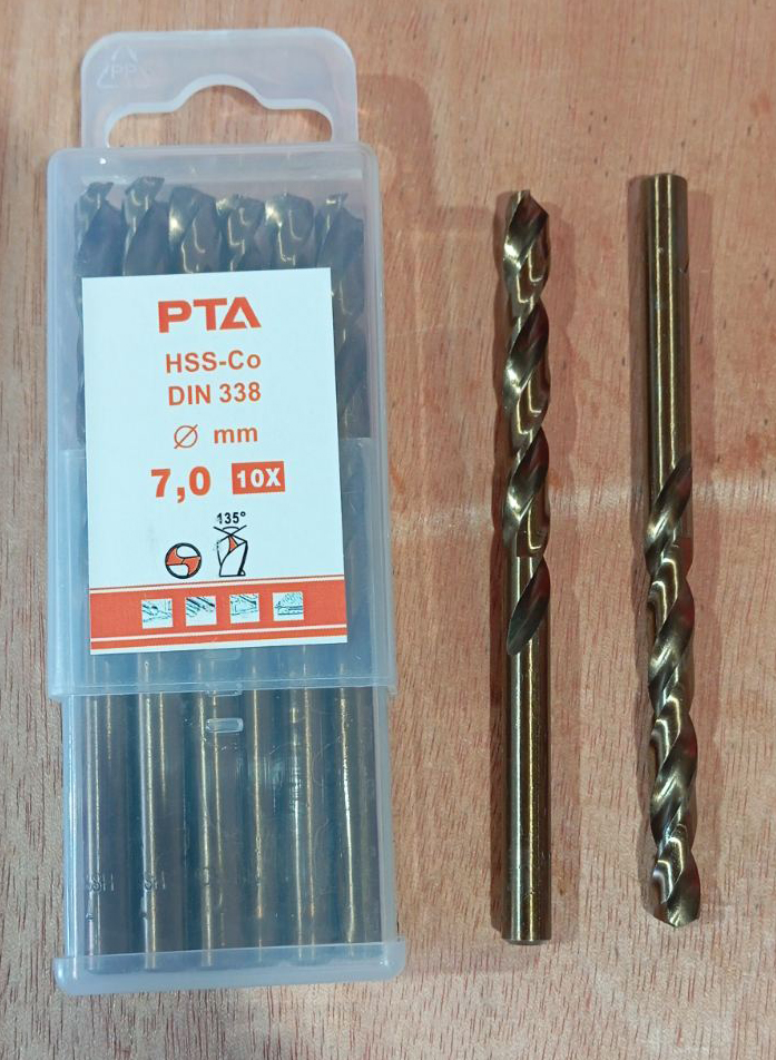 HSS Straight Shank Twist Drills, DIN338, M35 x 7MM