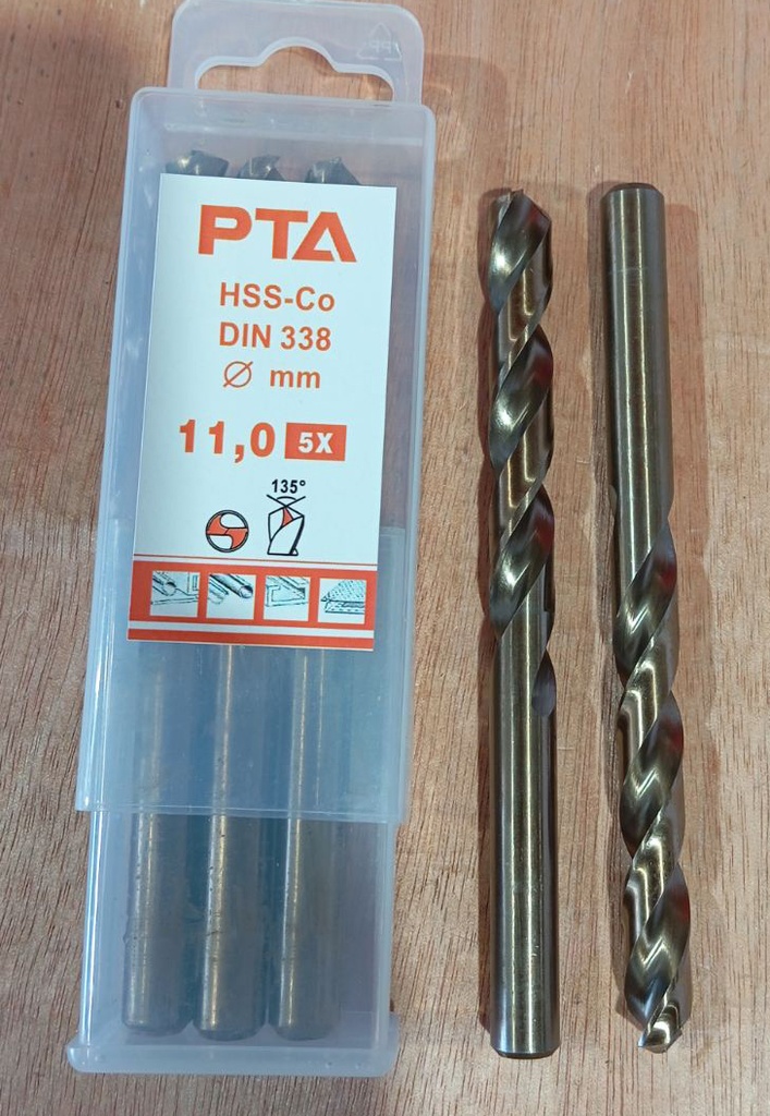 HSS Straight Shank Twist Drills, DIN338, M35 x 11MM
