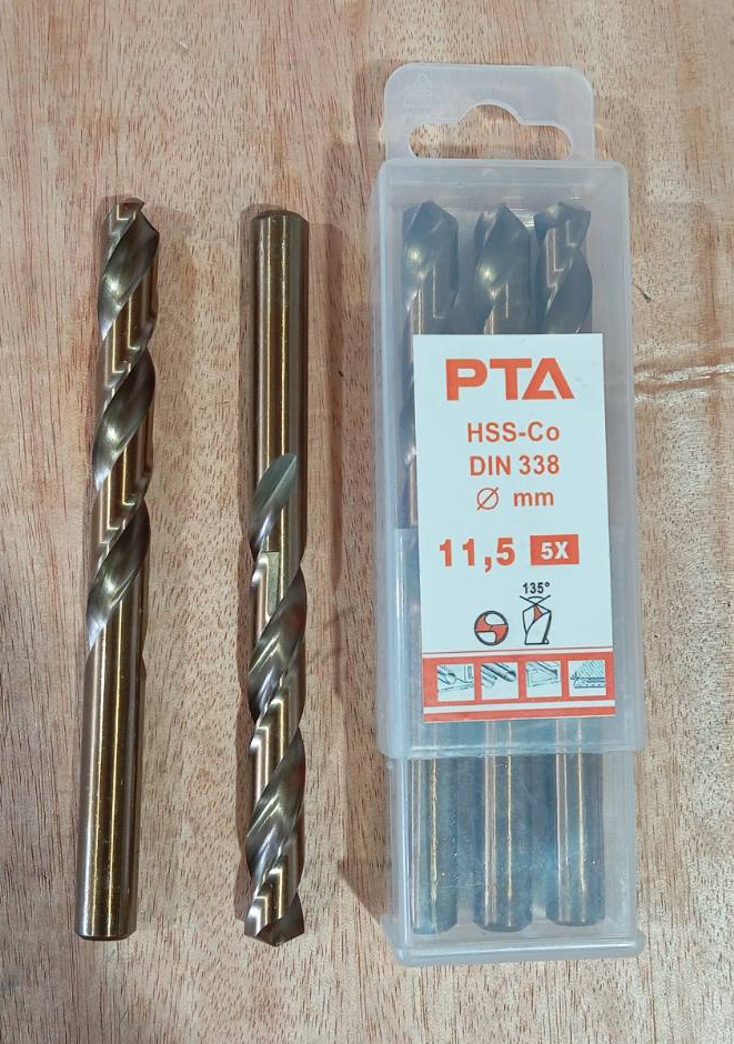 HSS Straight Shank Twist Drills, DIN338, M35 x 11.5MM