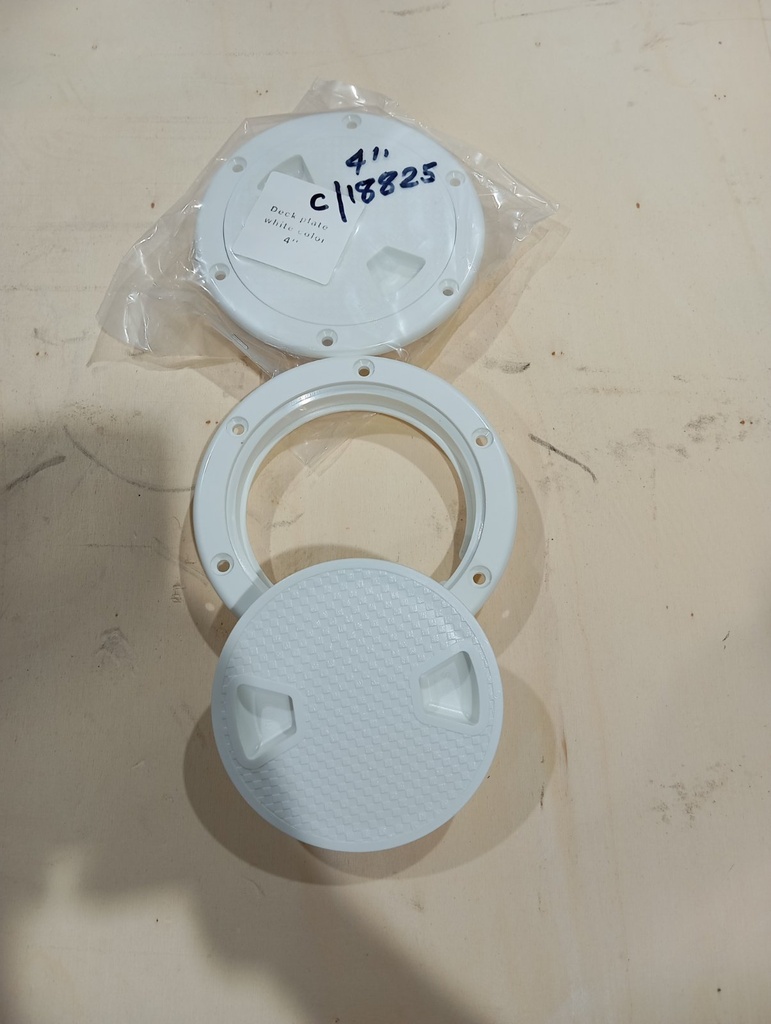 Deck Plate, White Color, 4"
