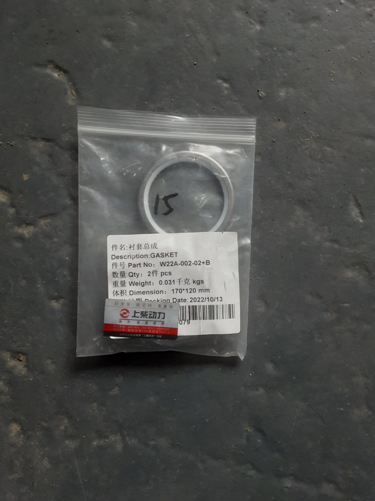 Gasket W22A-002-02+B