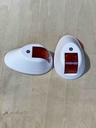 Port Side Light (Red) - Led Vertical Mount, White Cover, DC