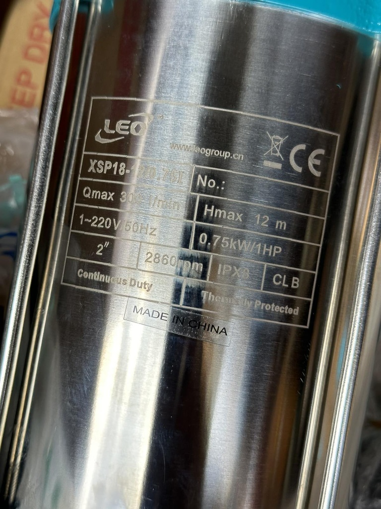Submersible Sewage Pump SS (2"), XSP18-12/0-75I 220V/50Hz