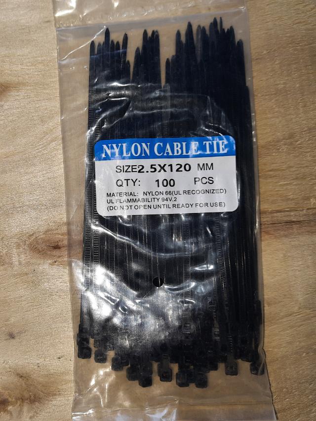 Cable Tie 2.5*120MM (100Pcs/Pkt) Black