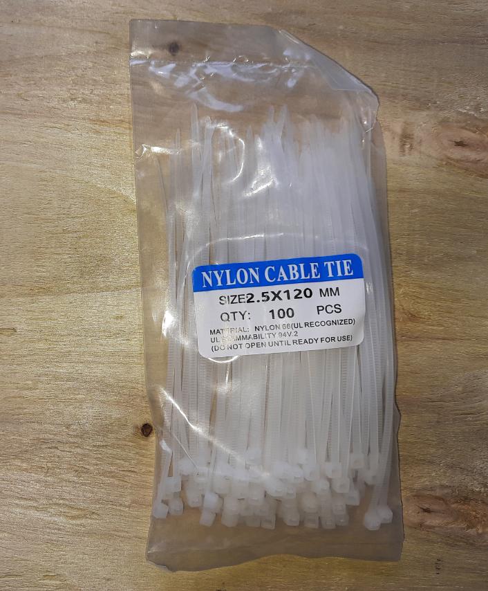 Cable Tie 2.5*120MM (100Pcs/Pkt) White