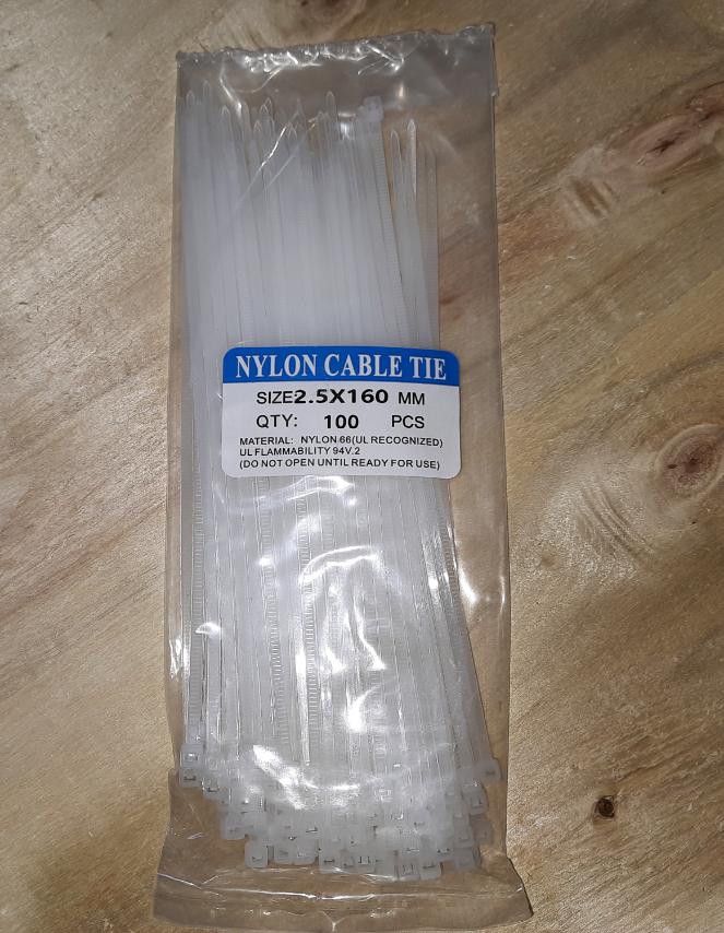 Cable Tie 2.5*160MM (100Pcs/Pkt) White
