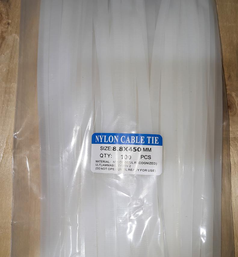 Cable Tie 8.8*450MM (100Pcs/Pkt) White