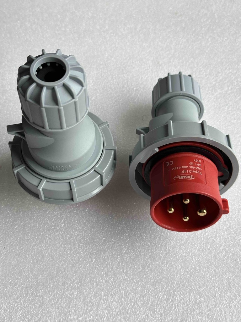 PC Plug Socket Coupling IP67, 014P, Male, 16A, 4P, 400V