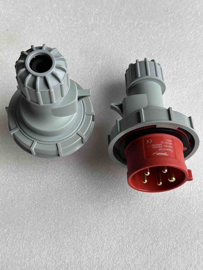 PC Plug Socket Coupling IP67, 015P, Male, 16A, 5P, 400V