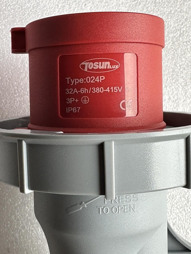 PC Plug Socket Coupling IP67, 024P, Male, 32A, 4P, 400V