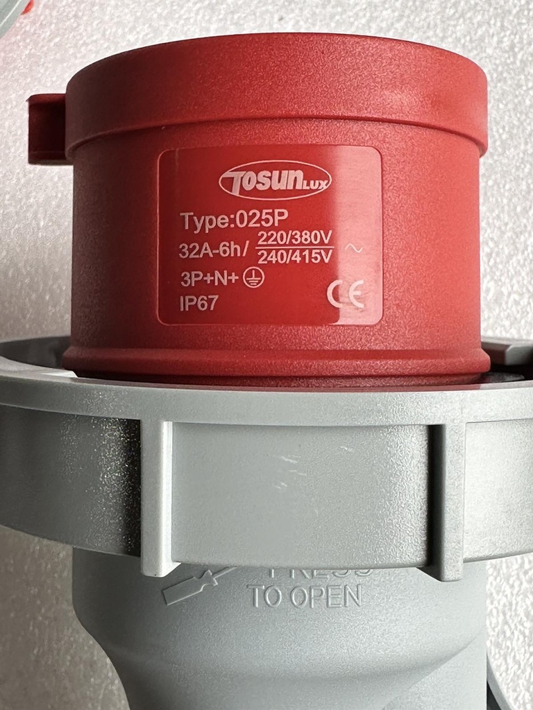PC Plug Socket Coupling IP67, 025P, Male, 32A, 5P, 400V