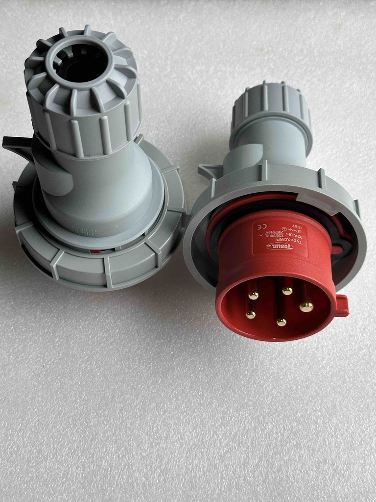 PC Plug Socket Coupling IP67, 025P, Male, 32A, 5P, 400V