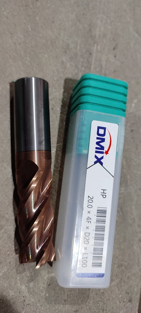 End Mill - Tungsten Steel, HP-20.0 x 4F x D20 x L100