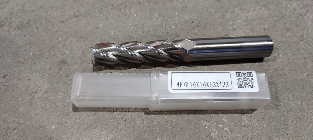End Milling Cutter - Extended M2L Fully Ground 4-Blade, 16X Blade 63 (HS275)