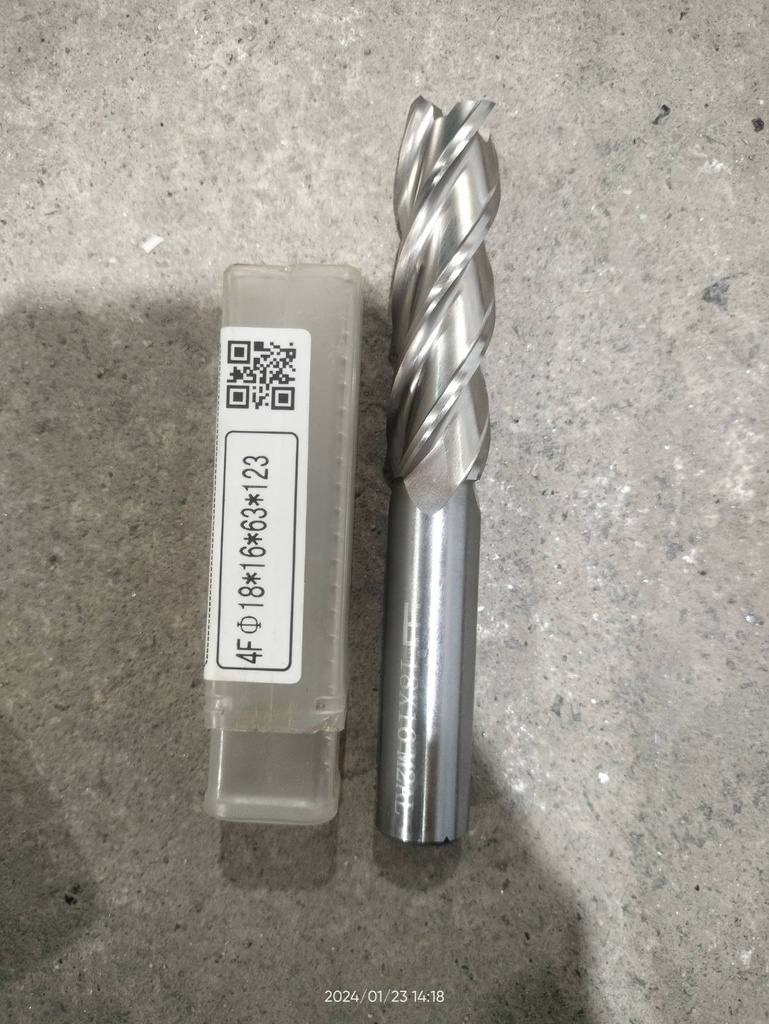 End Milling Cutter - Extended M2L Fully Ground 4-Blade, 18X Blade 63 (HS275)