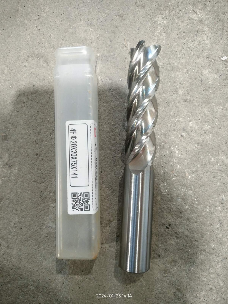 End Milling Cutter - Extended M2L Fully Ground 4-Blade, 20X Blade 75 (HS275)