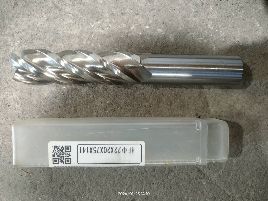 End Milling Cutter - Extended M2L Fully Ground 4-Blade, 22X Blade 75 HS275)