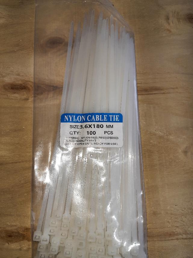 Cable Tie 3.6*180MM (100Pcs/Pkt) White
