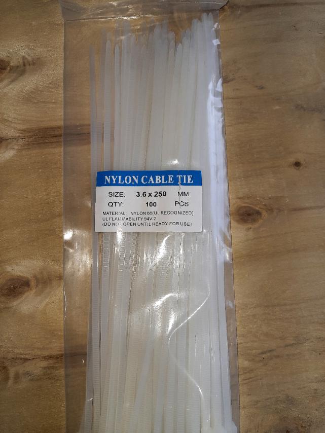 Cable Tie 3.6*250MM (100Pcs/Pkt) White