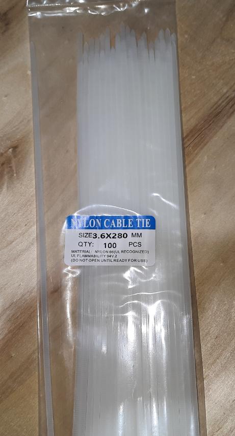 Cable Tie 3.6*280MM (100Pcs/Pkt) White