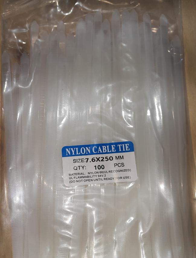 Cable Tie 7.6*250MM (100Pcs/Pkt) White