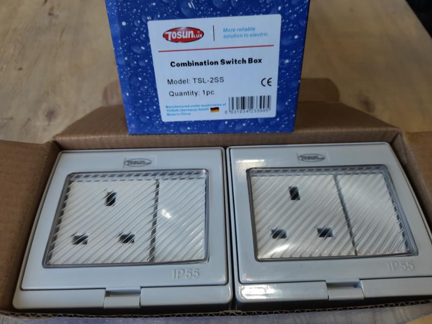 Switch ABS Material TSL-2SS (2 Gang Switch, 2 Gang Socket)