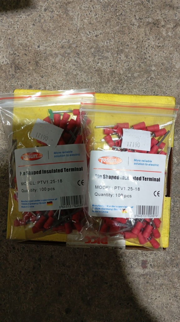 Insulated Terminal PTV1.25-18