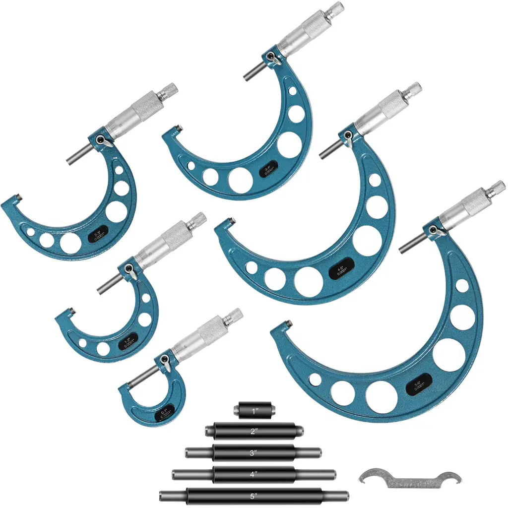 Micrometer 6Pcs/Set 0"-6", 0.0001"