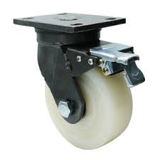 Caster Wheel, With Brake (Thick Nylon, Load 500KG) 6"