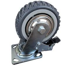 Caster Wheel, With Brake (Heavy Duty, Air-Fire, Polyurethane, Load 200KG) 4"