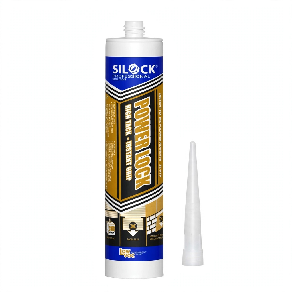 Silock - Silicone Sealant, Power Lock, SL-919, White (High Tack - Instant Grip) 290ML