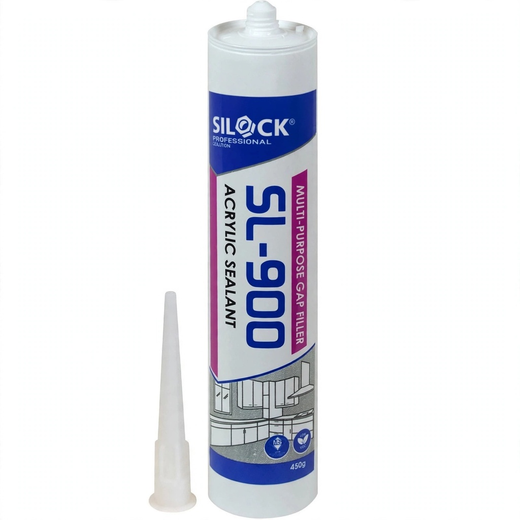 Silock - Silicone Sealant, Gap Filler, SL-900, White 450G