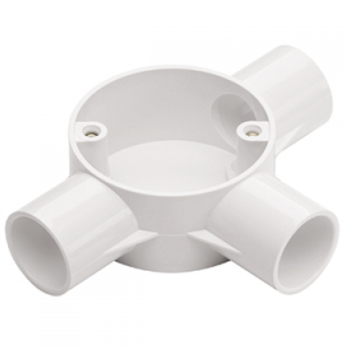 Conduit Junction Box 3Way 25MM White