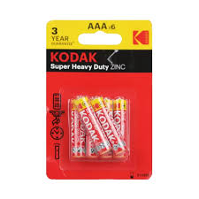 KODAK Battery AAA 1.5V (6Pcs/Pack) Super Heavy Duty Zinc