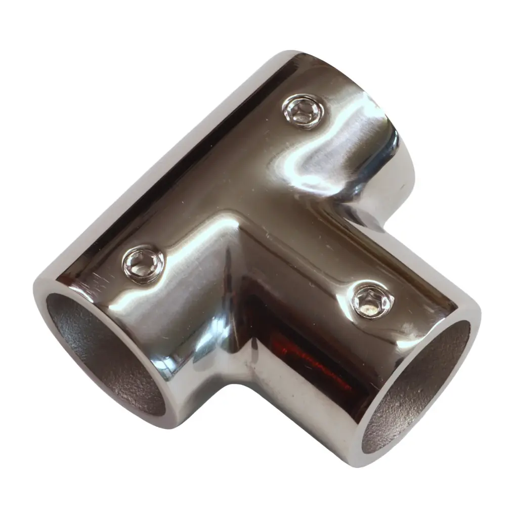 Handrail Tee, SS316, 90°, 25MM 