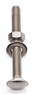 Screw - Machine, With Nut and Washer Oval Head, SS, M8 x 63 