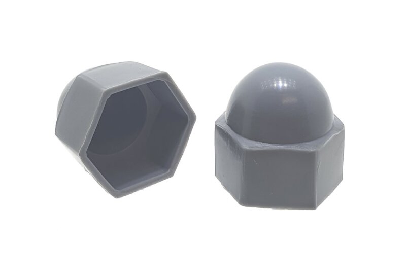 Plastic Dome Nut Protective Bushing Covers, Grey 8MM